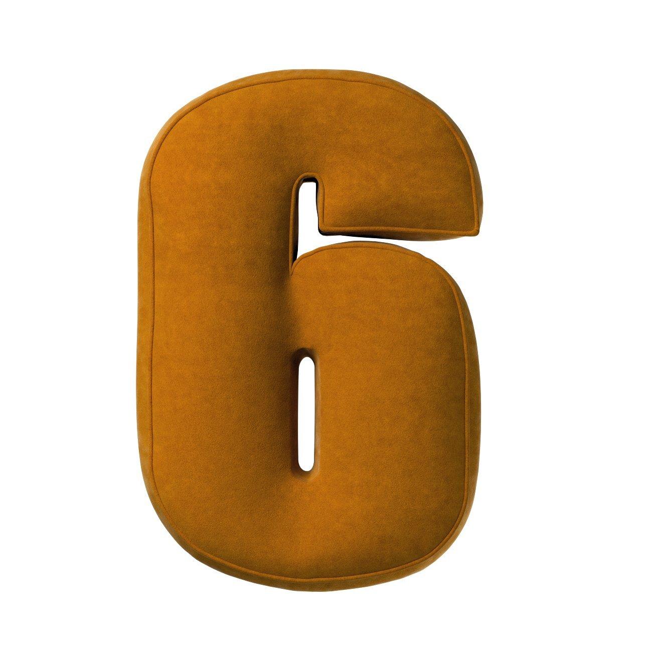 5902582148710 - Kissen Zahl 6 aus Samt Yellow Tipi