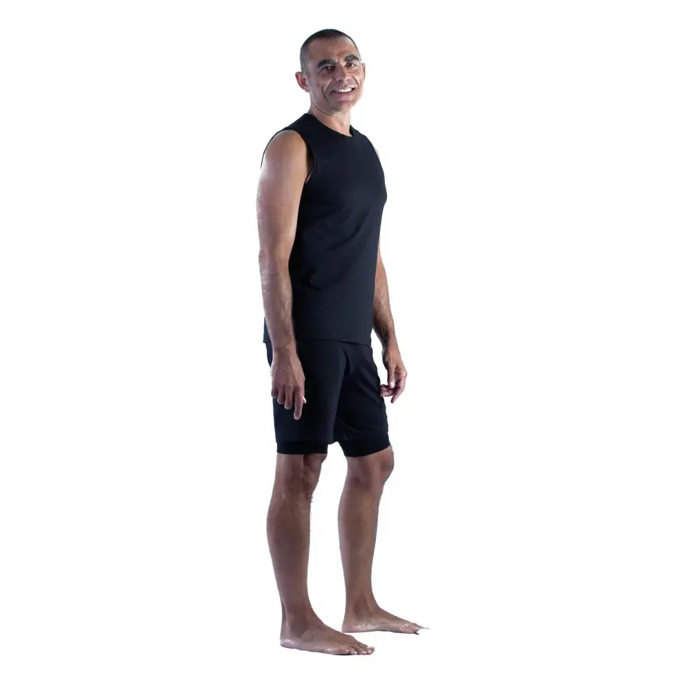 Yogaessential Men's Noir Débardeur Microdream