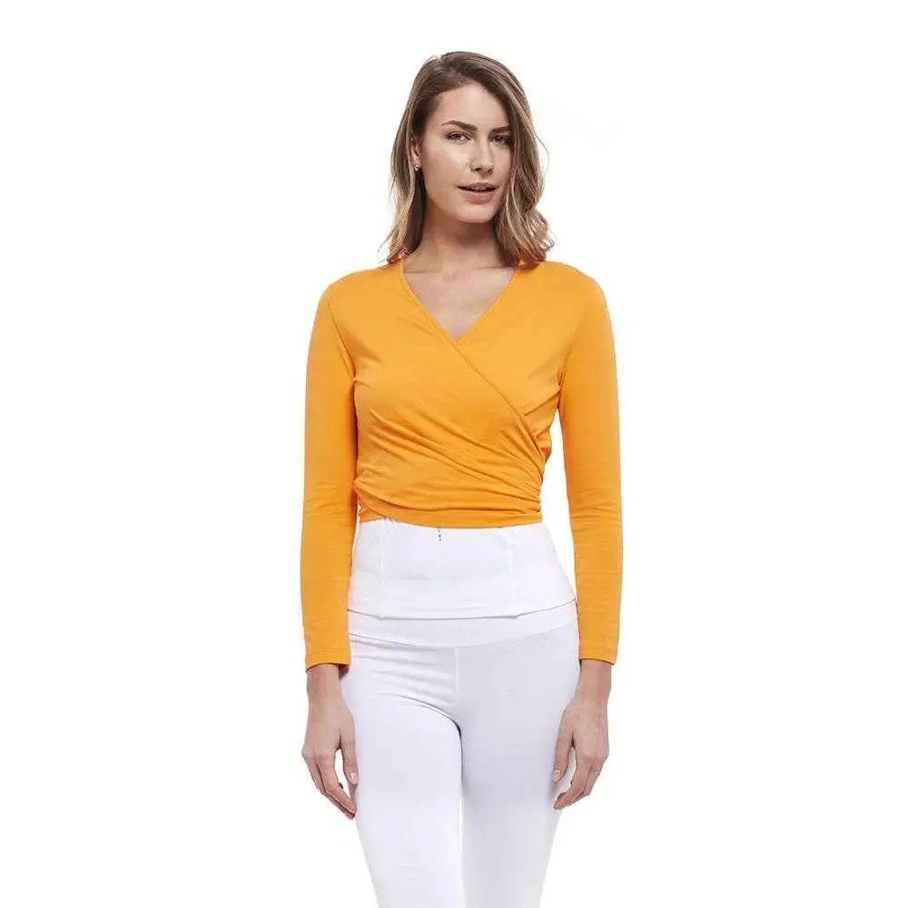 Long Sleeve Wrap Top Women Yogaessential Chakra