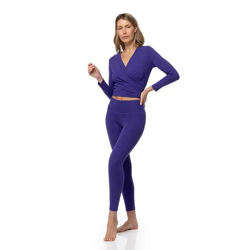 Long Sleeve Wrap Top Women Yogaessential Chakra