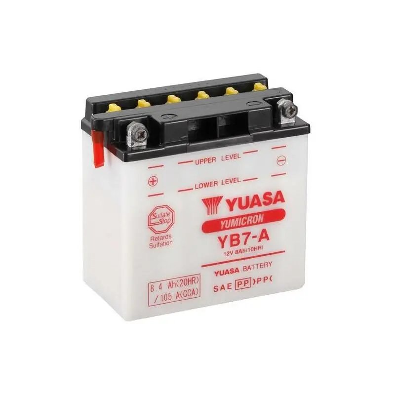Konventionelle Motorradbatterie ohne Säurepack Yuasa YB7-A HYOSUNG GS 125 [125]