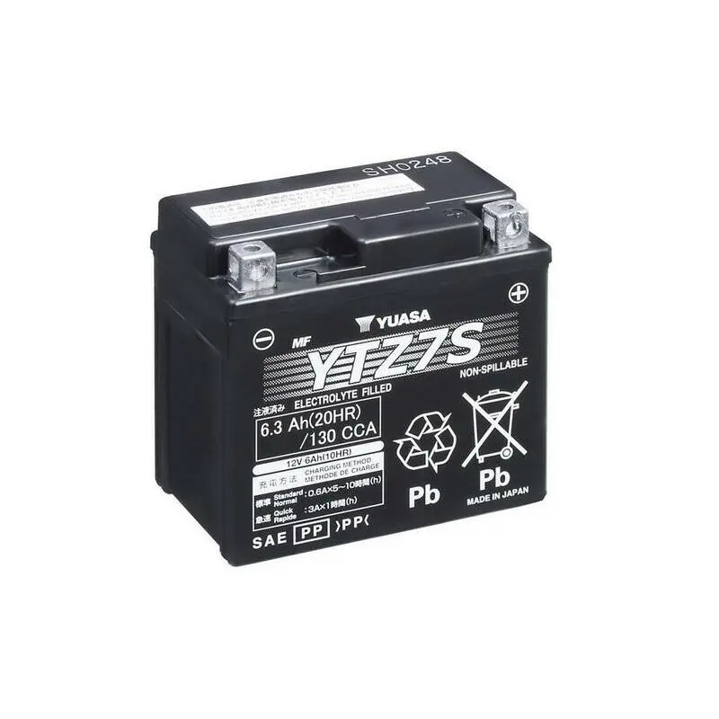 Batterie Motorrads ohne Wartung aktiviert Yuasa YTZ7S