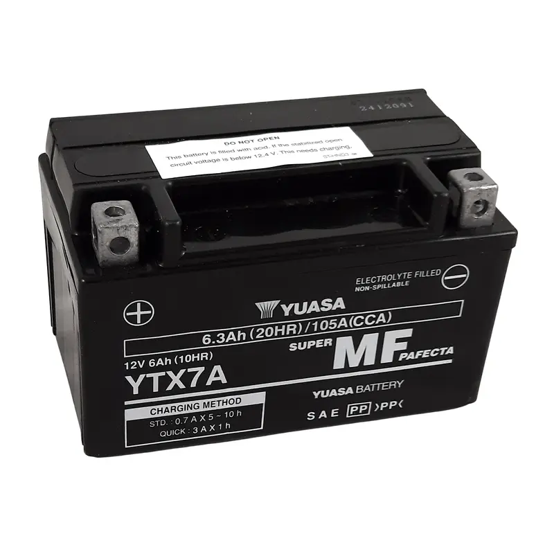 Batterie Motorrads ohne Wartung aktiviert Yuasa YTX7AFA