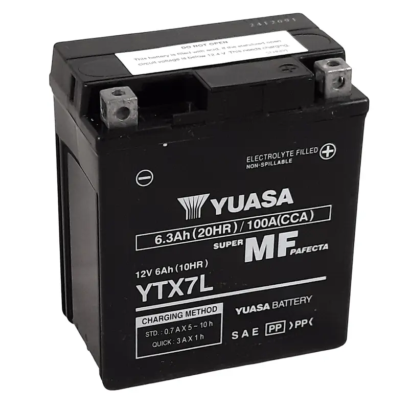 Batterie Motorrads ohne Wartung aktiviert Yuasa YTX7LFA