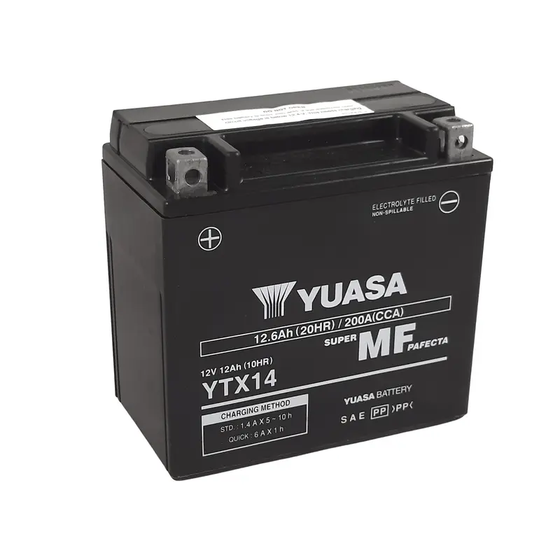 Batterie Motorrads ohne Wartung aktiviert Yuasa YTX14FA