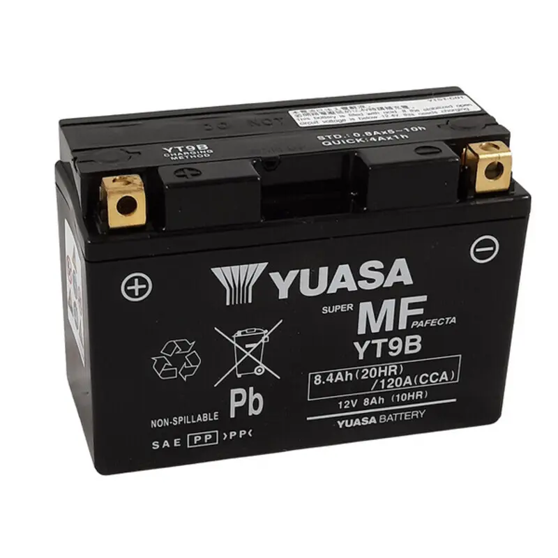 Batterie Motorrads ohne Wartung aktiviert Yuasa YT9B