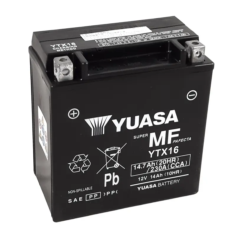 Motorradbatterie Yuasa W/C YTX16 FA