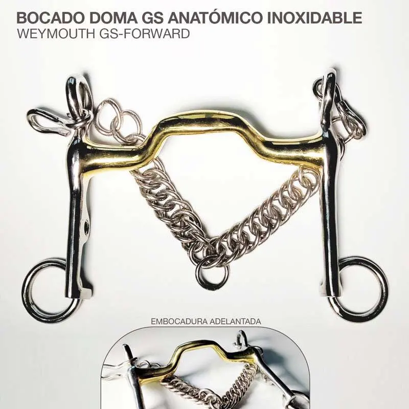 Mors de bride pour cheval de dressage anatomique Zaldi