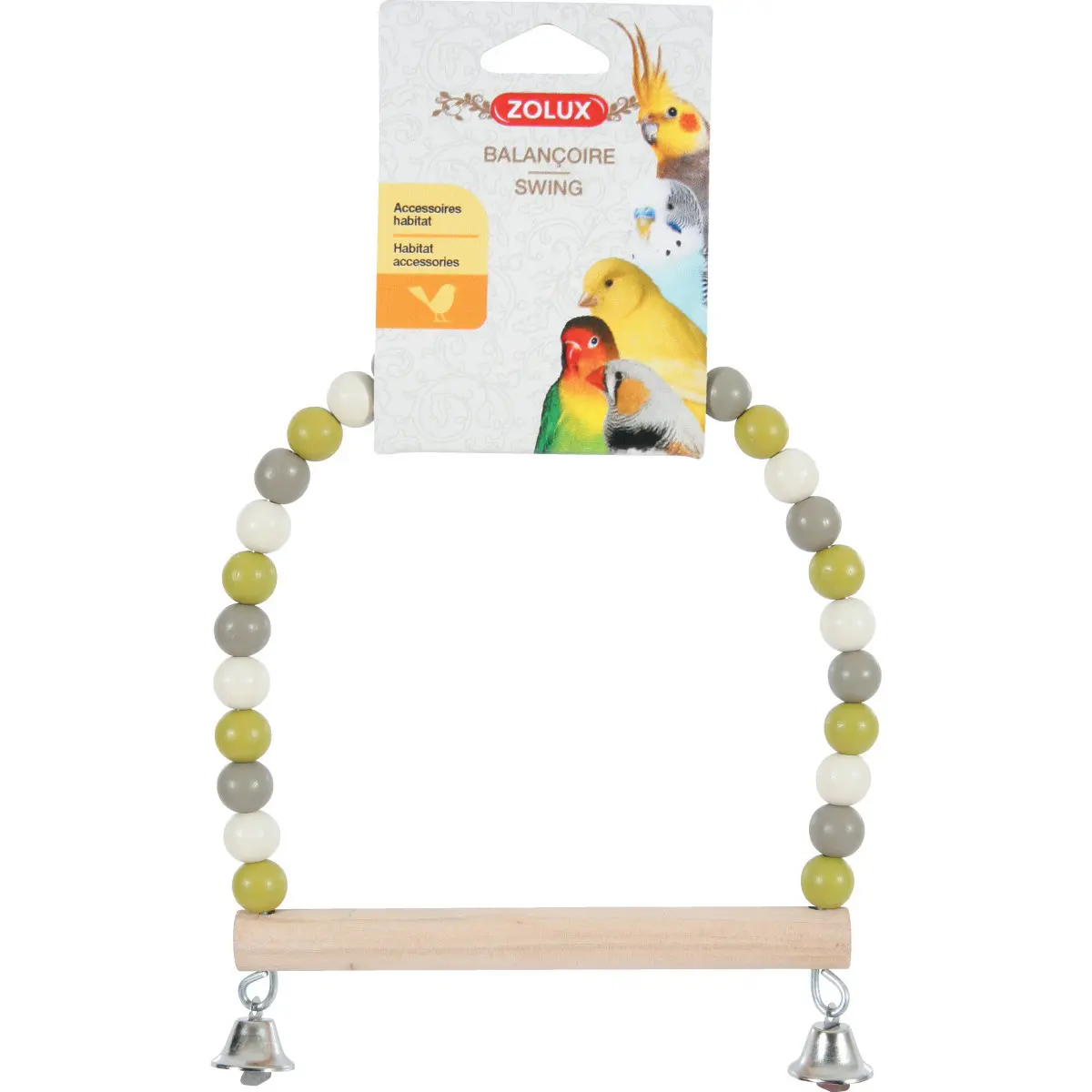 Zolux Beige Beaded Swing With Wooden Perch
