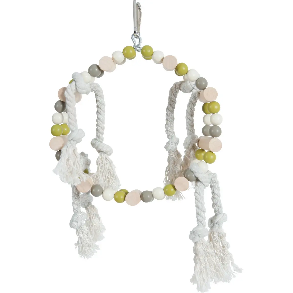 Zolux Beige Wooden Wheel And Rope Swing