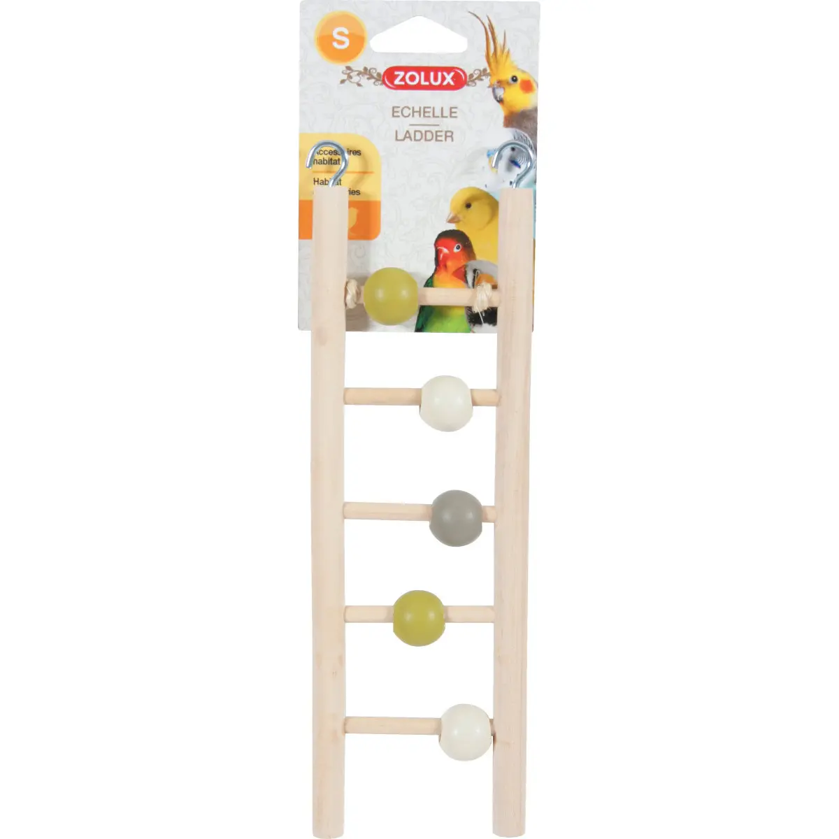Zolux Beige 5-Rung Wooden Bird Ladder