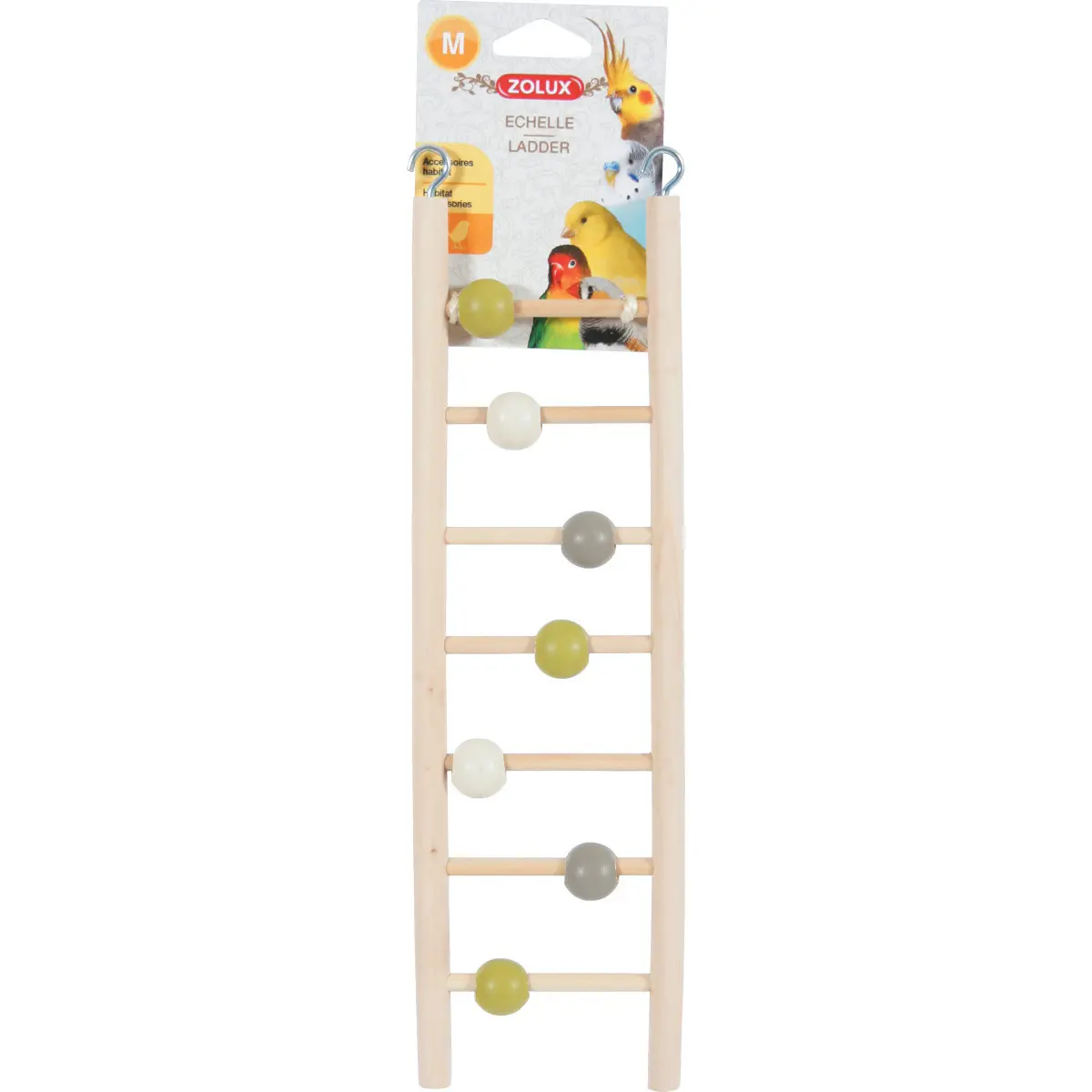 Zolux Beige 7-Rung Wooden Bird Ladder
