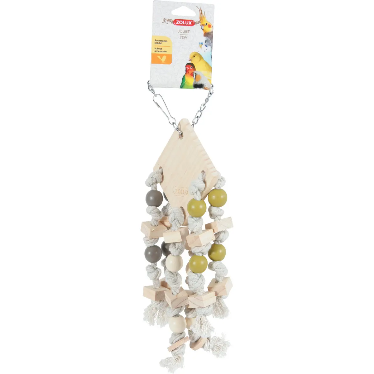 Zolux Beige 6-String Bird Hanging Toy