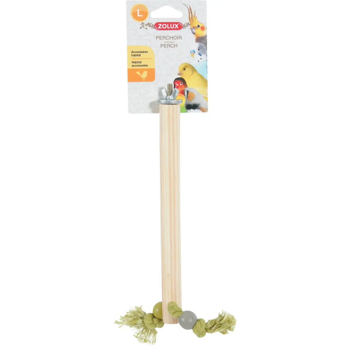Zolux Vert Wooden Rope Bird Perch