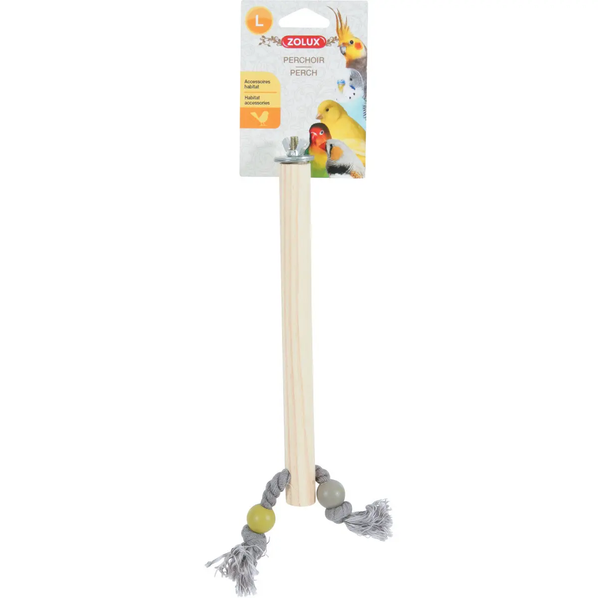 Zolux Beige Wooden Rope Bird Perch