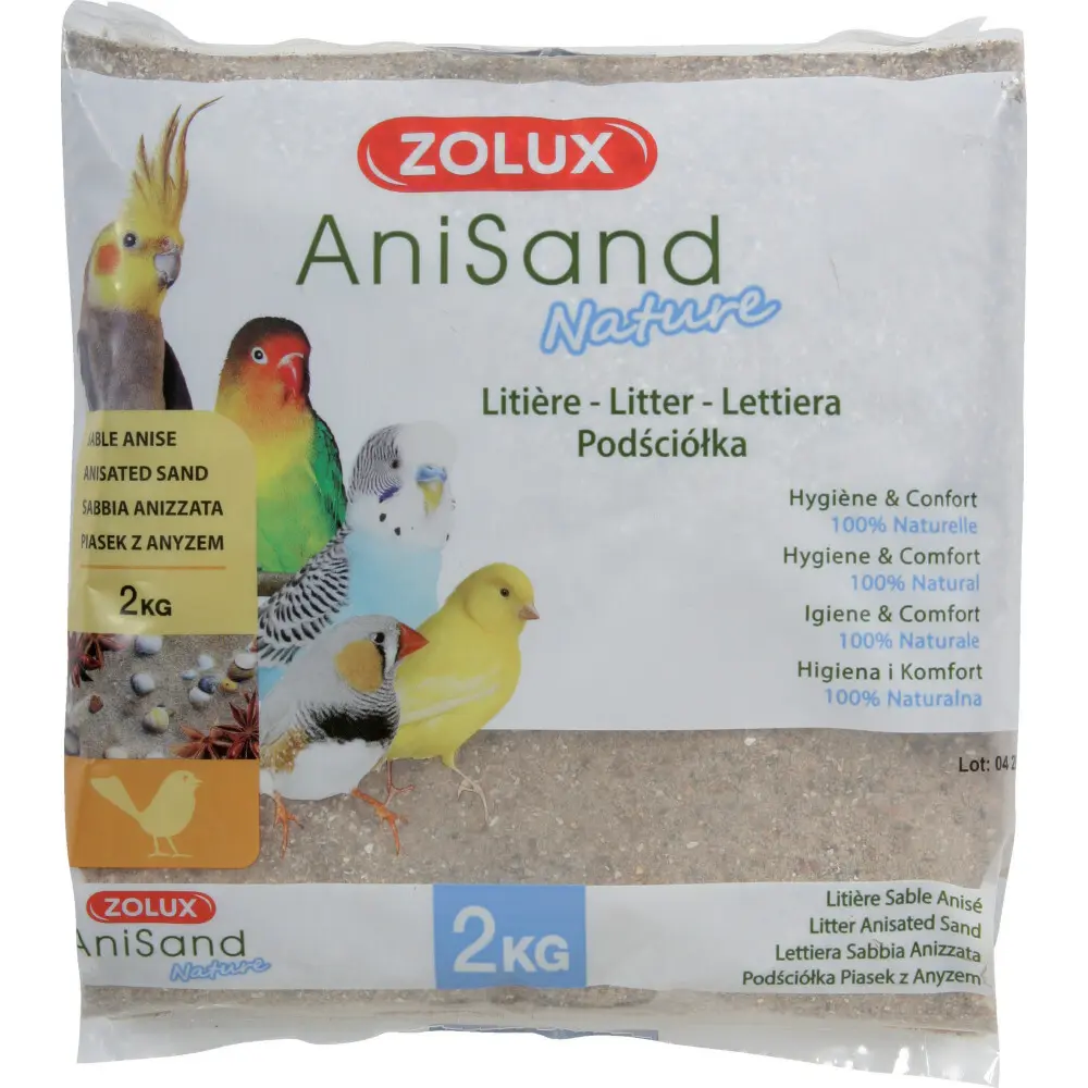 Zolux Blanc Anisand Crystal Sand Litter For Birds