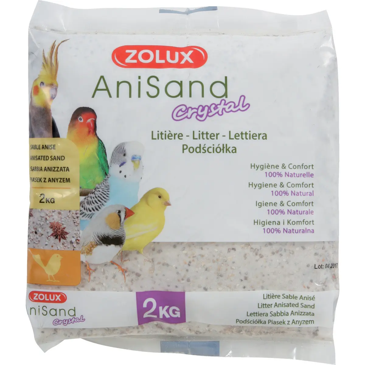 Zolux Blanc Anisand Crystal Sand Litter For Birds