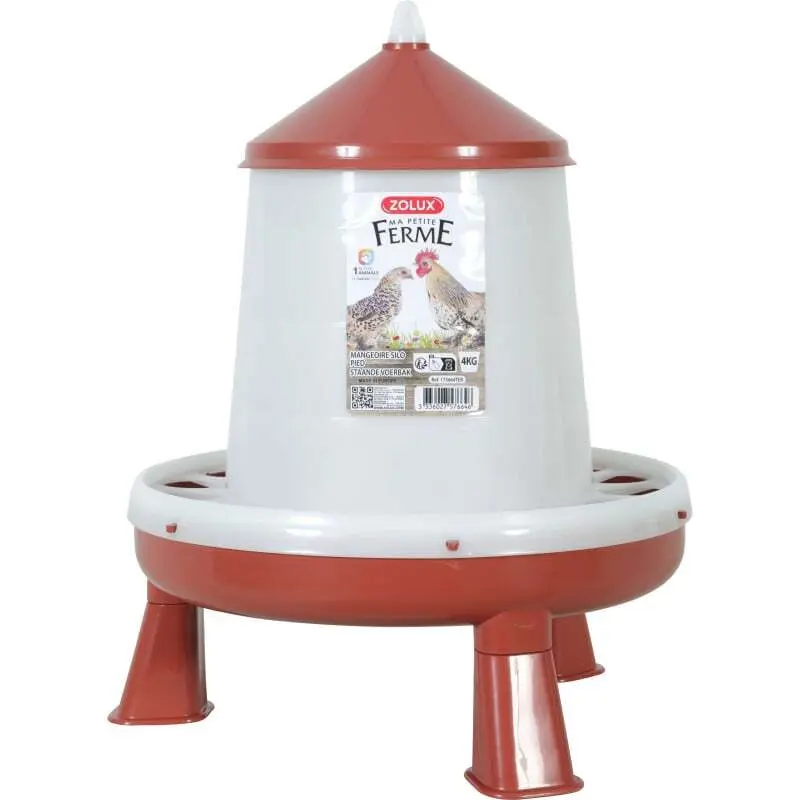 Mangeoire silo pied pour poules Zolux