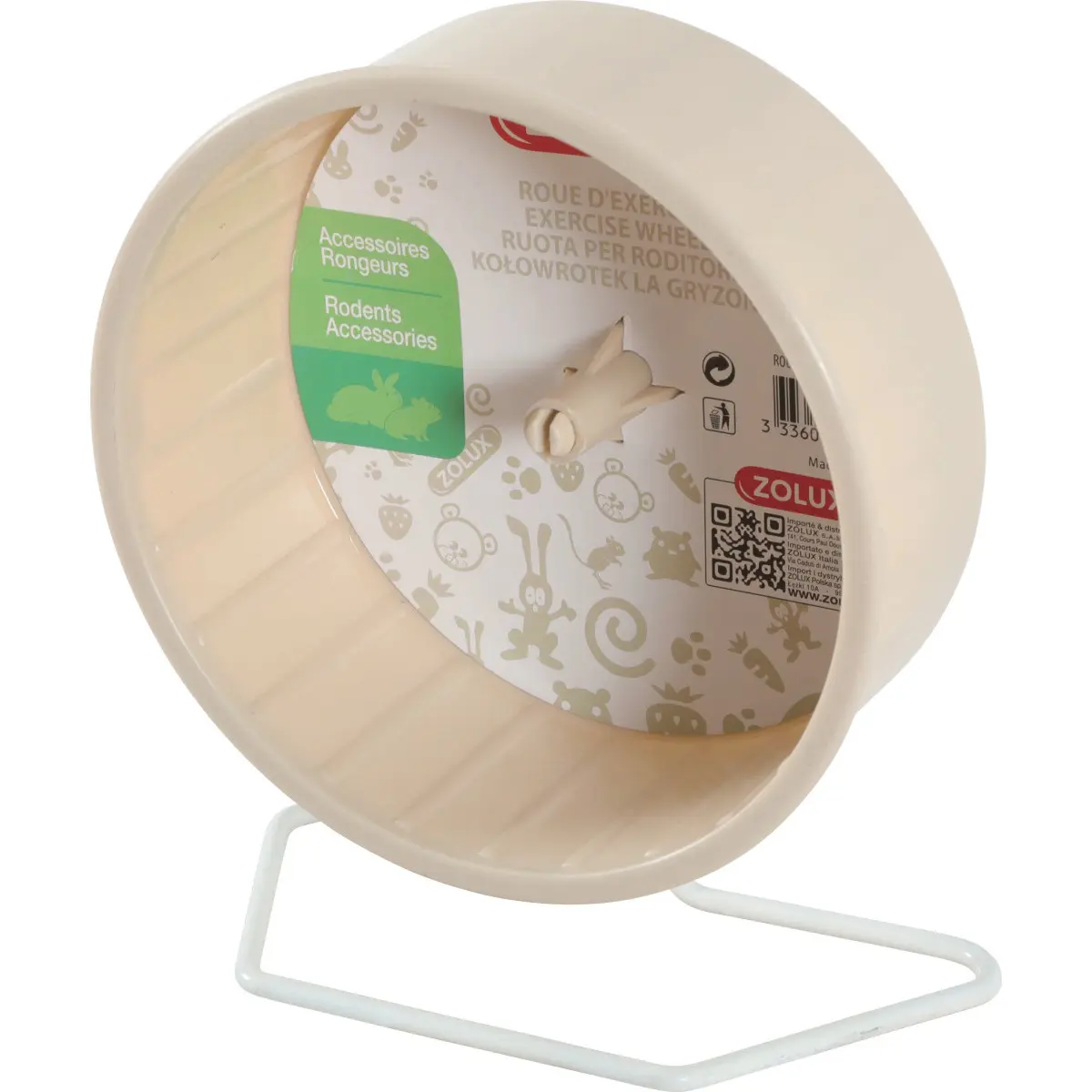 Zolux Beige Metal Footed Wheel For Rodents And Small Mammals