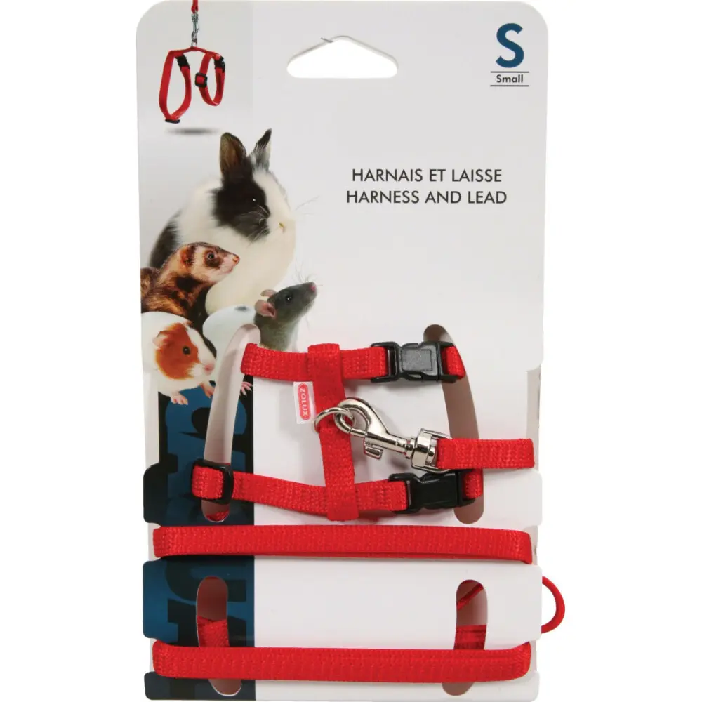 Zolux Rouge Casual Rodent Harness And Leash Kit
