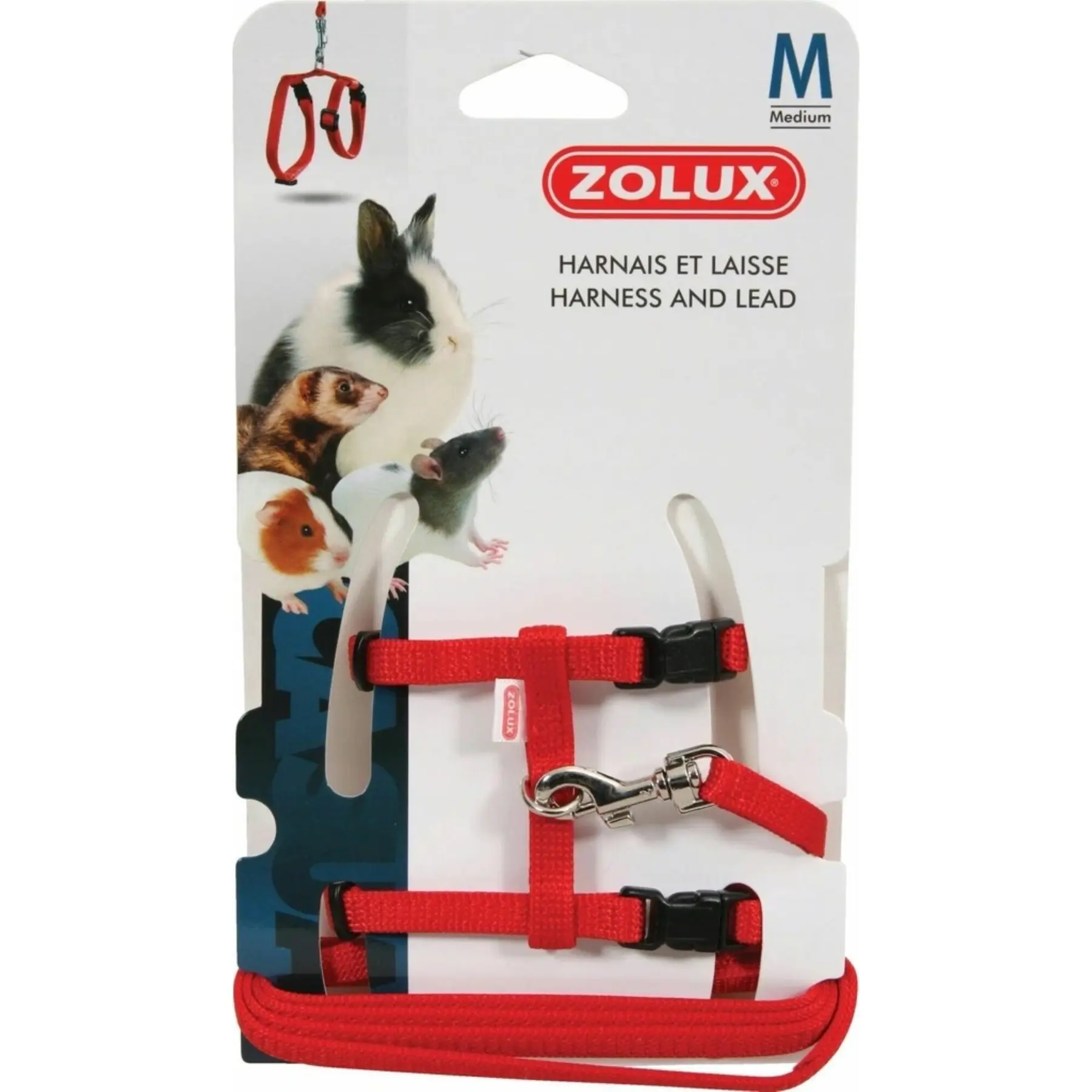 Zolux Rouge Casual Rodent Harness And Leash Kit