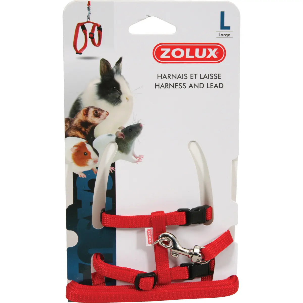 Zolux Rouge Casual Rodent Harness And Leash Kit