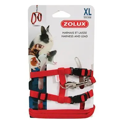 Zolux Rouge Casual Rodent Harness And Leash Kit
