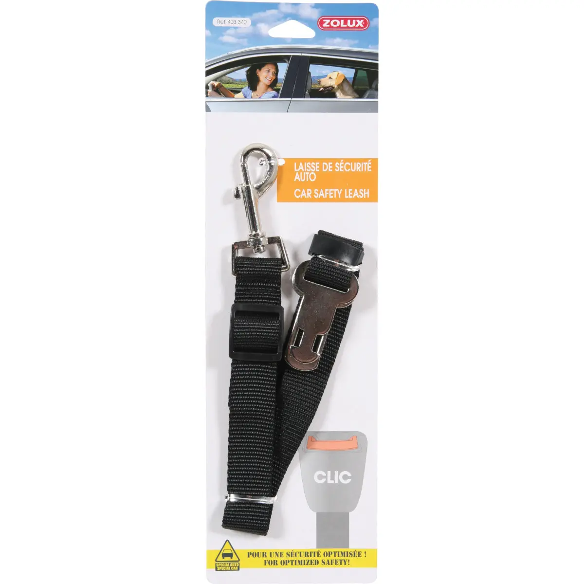 Zolux Noir Car Safety Leash For Dogs