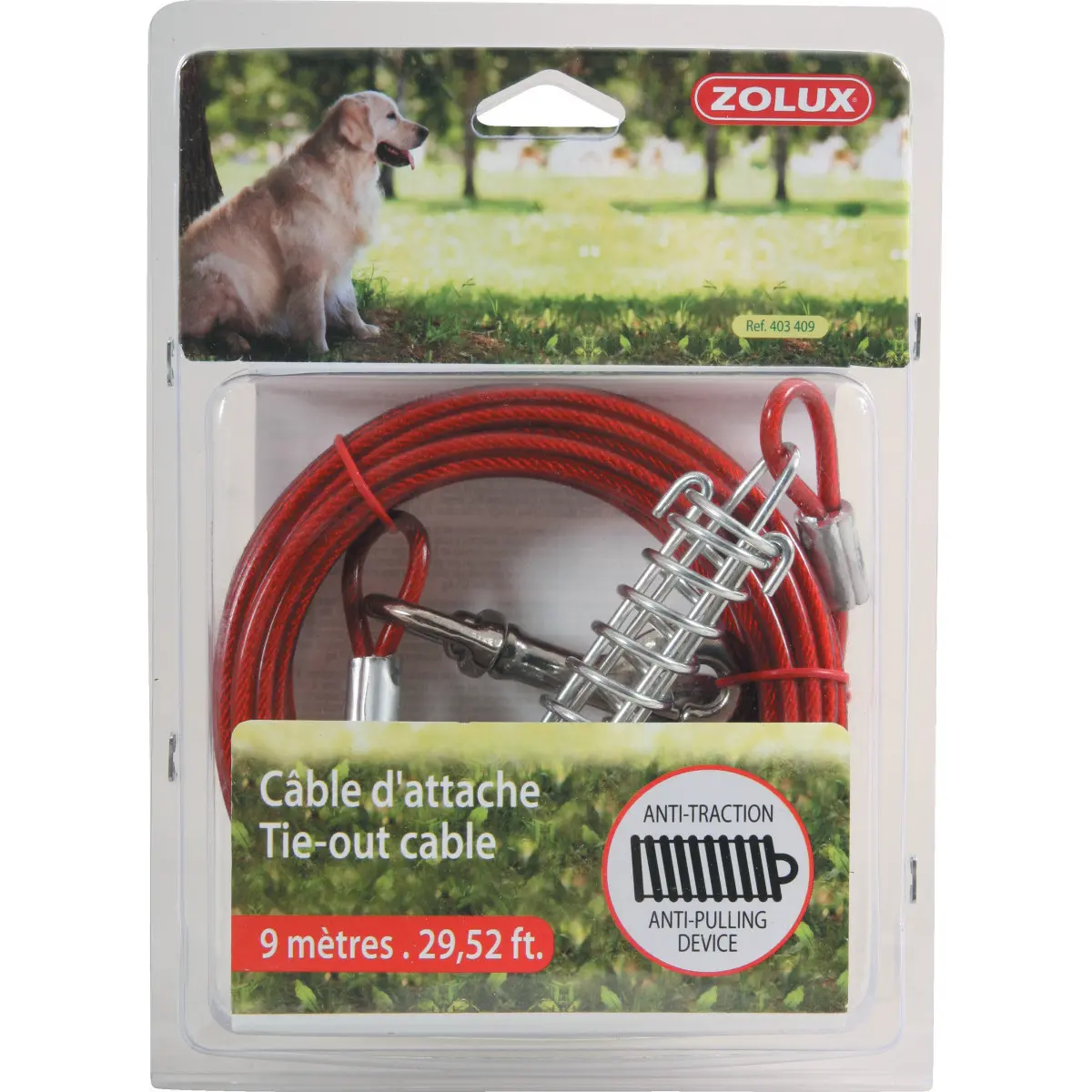 Cable D'attache et Ressort Pour chien Zolux