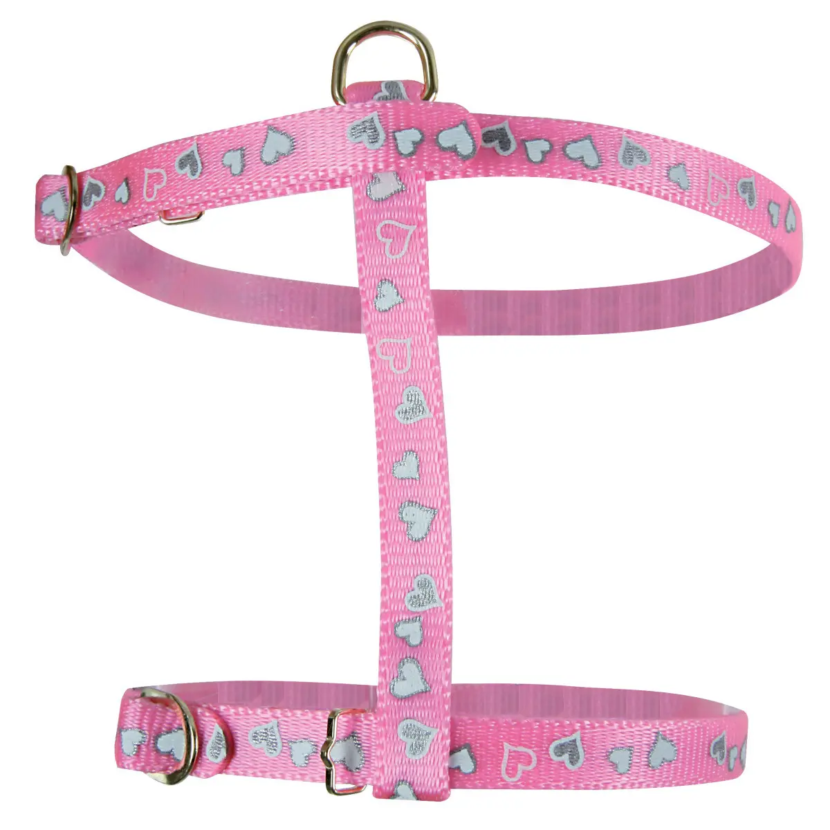 Zolux Rose Adjustable Cat Harness Cœur Réflectif