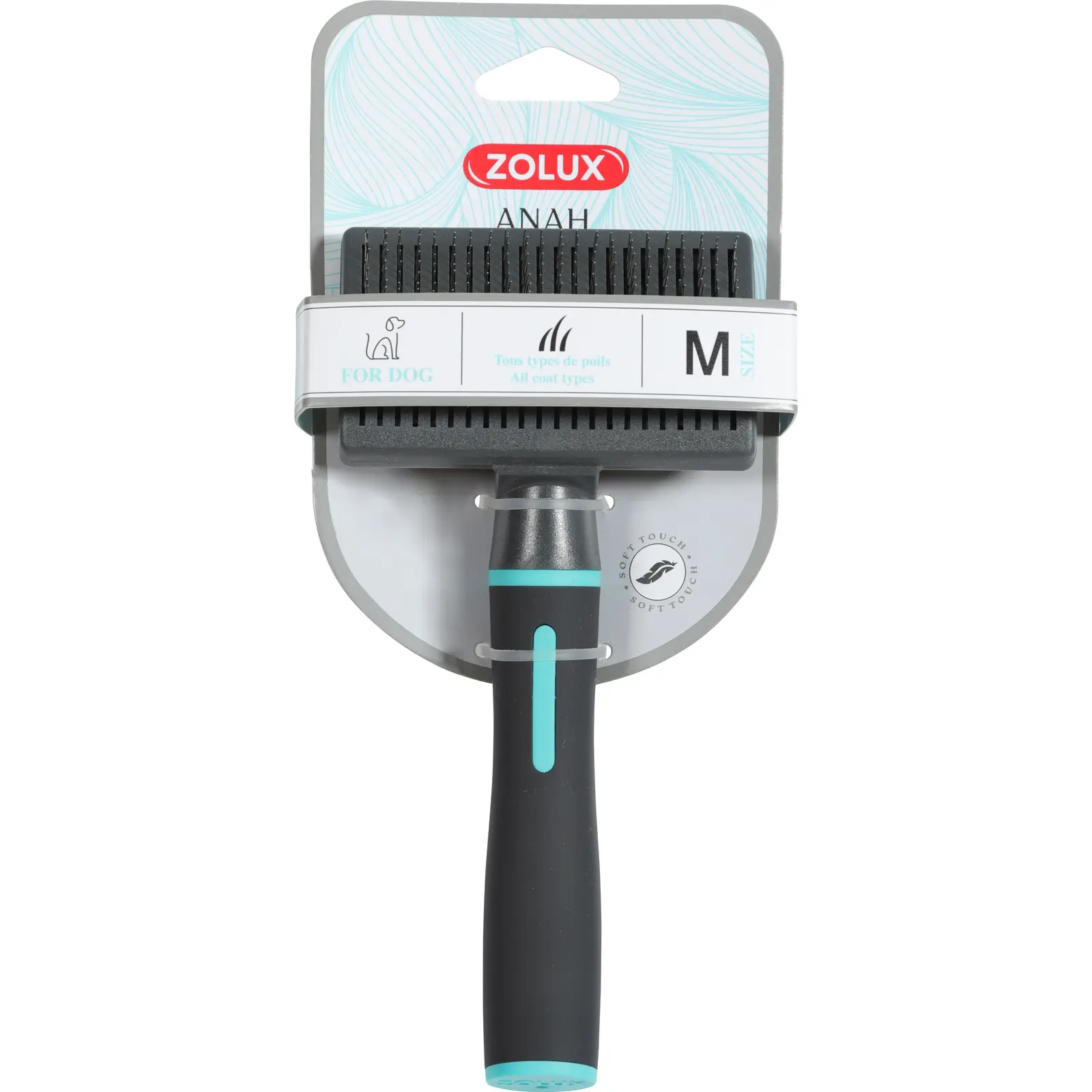 Zolux Noir Retractable Slicker Brush For Dogs Anah