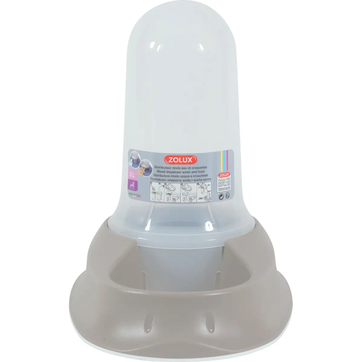 Zolux Beige Mixed Smart-Bowl Dispenser For Dogs