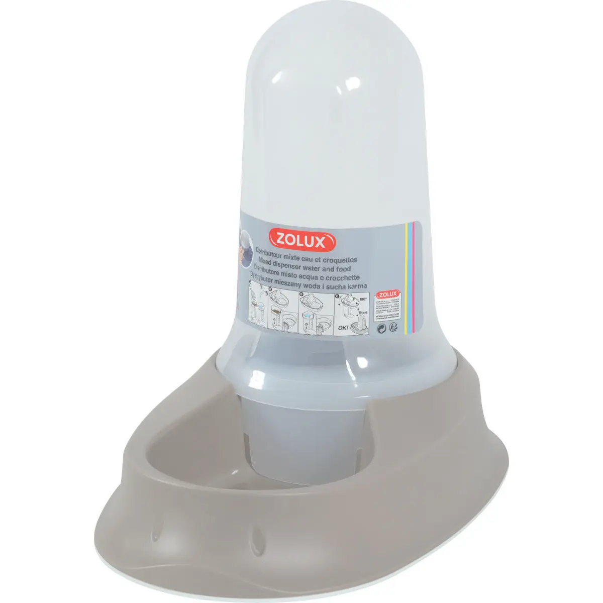 Distributeur à croquettes ZOLUX - 3,5L - Taupe - 474236TAU