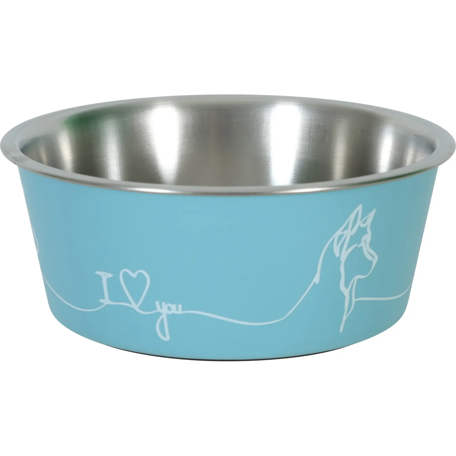 Zolux Bleu Non-Slip Dog Bowl Love Dog