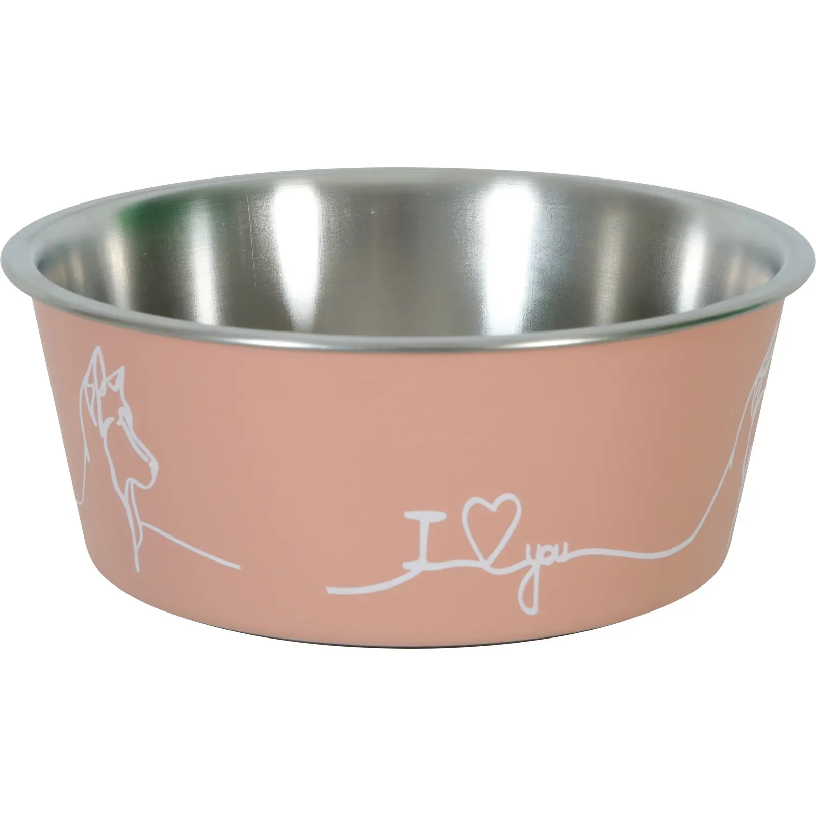 Zolux Rose Non-Slip Dog Bowl Love Dog