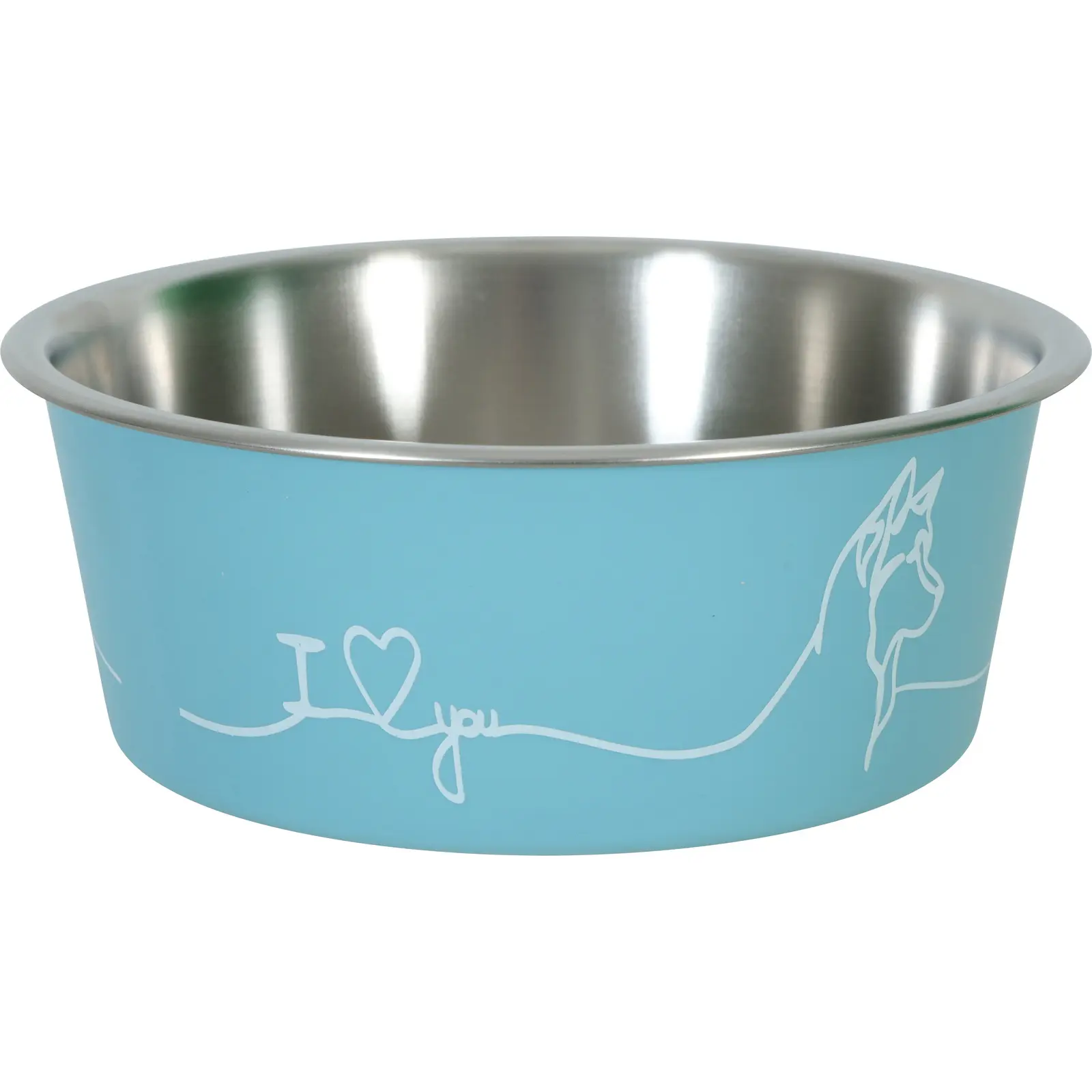Zolux Bleu Non-Slip Dog Bowl Love Dog