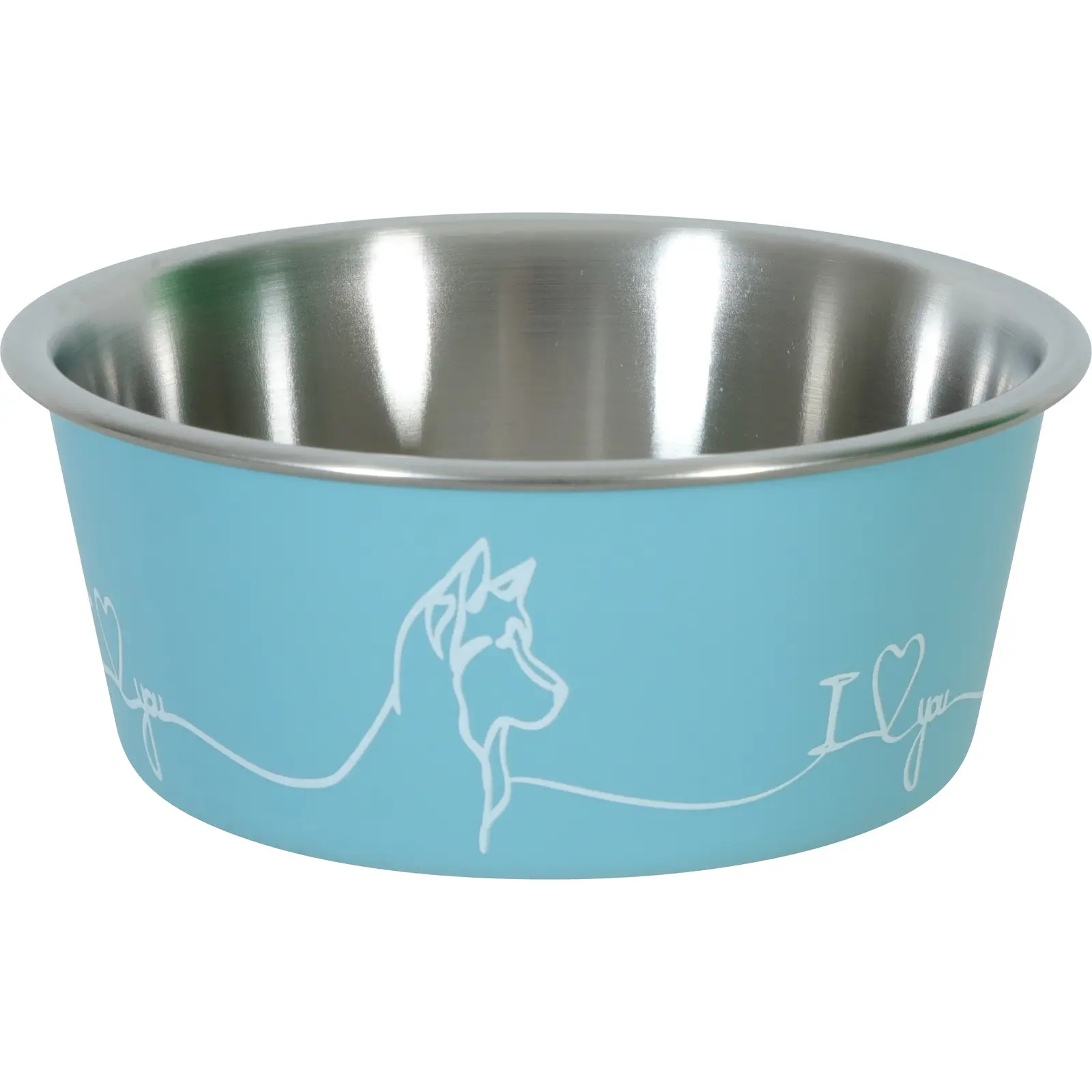 Zolux Bleu Non-Slip Dog Bowl Love Dog