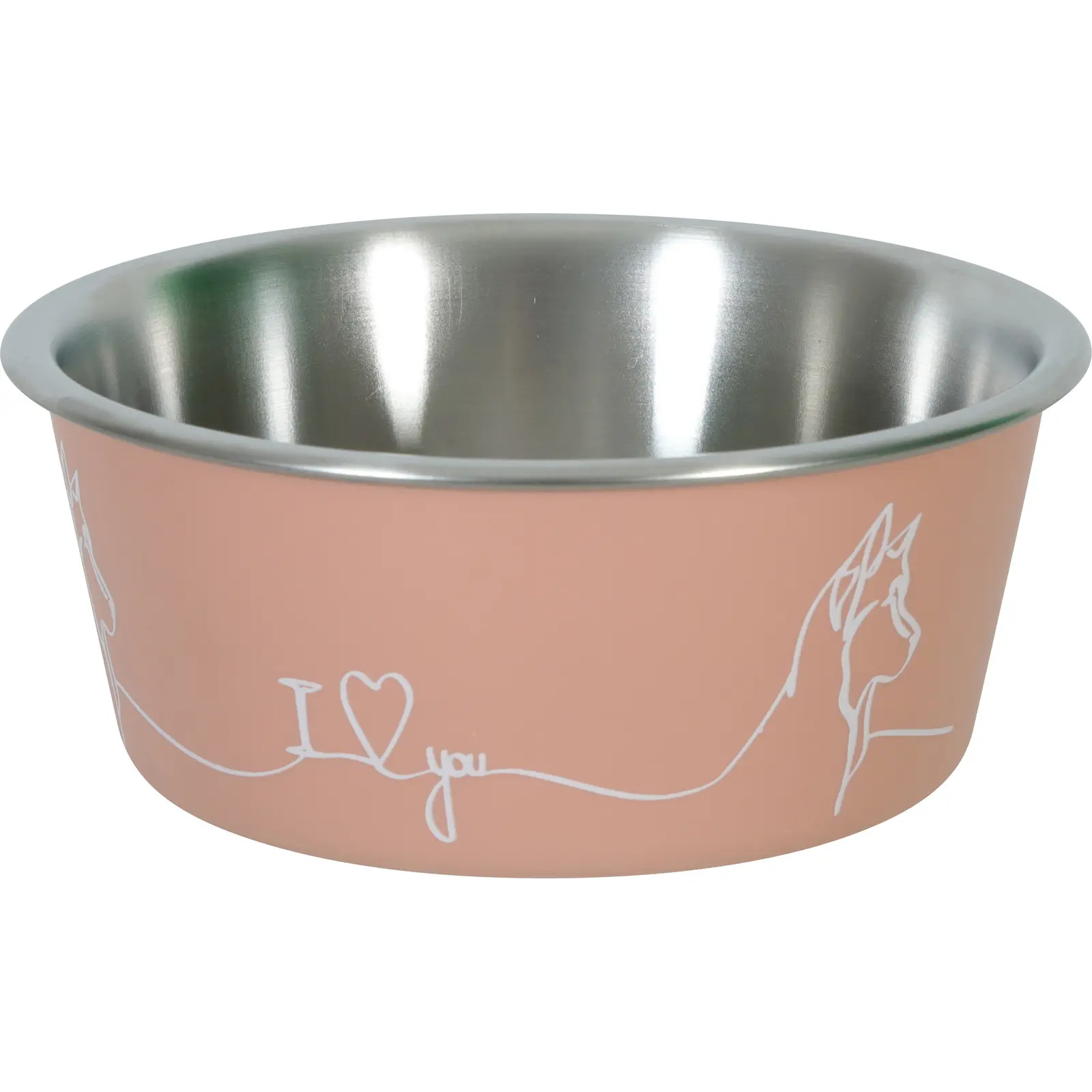 Zolux Rose Non-Slip Dog Bowl Love Dog