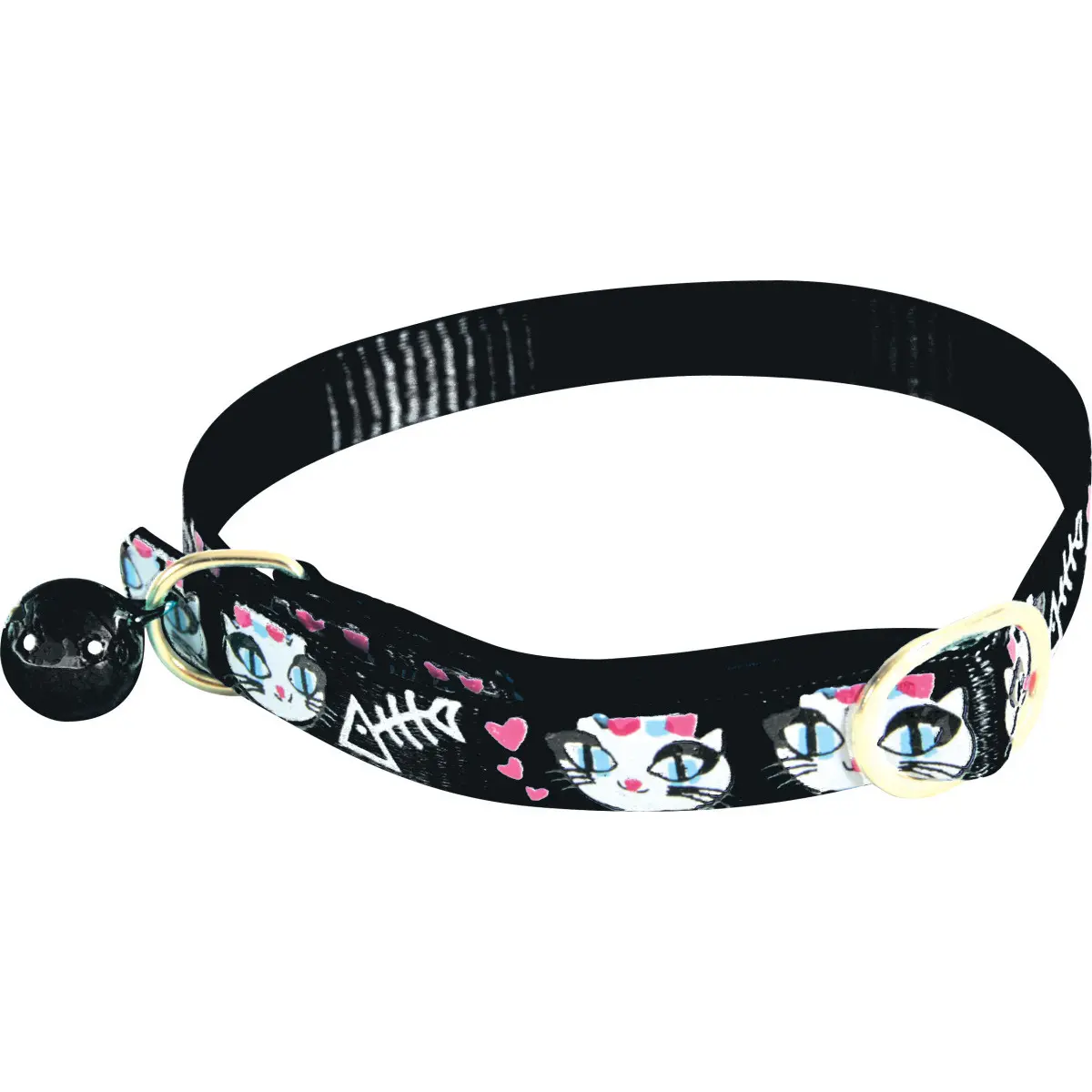 Zolux Noir Adjustable Nylon Cat Collar Ladycat