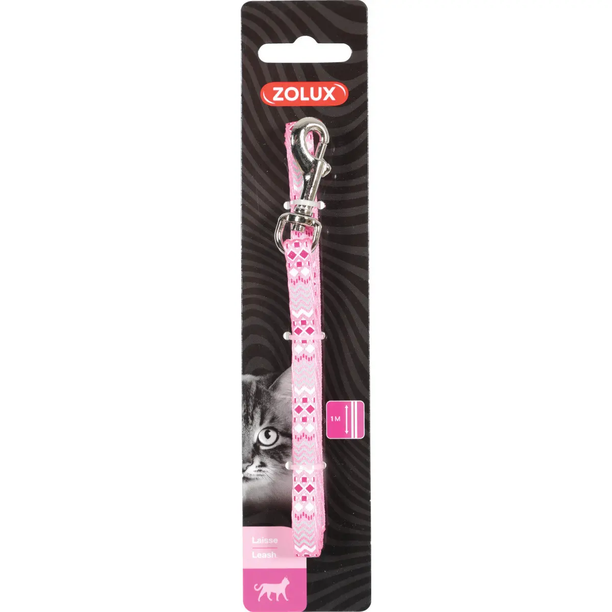 Zolux Rose Nylon Ethnic Cat Leash