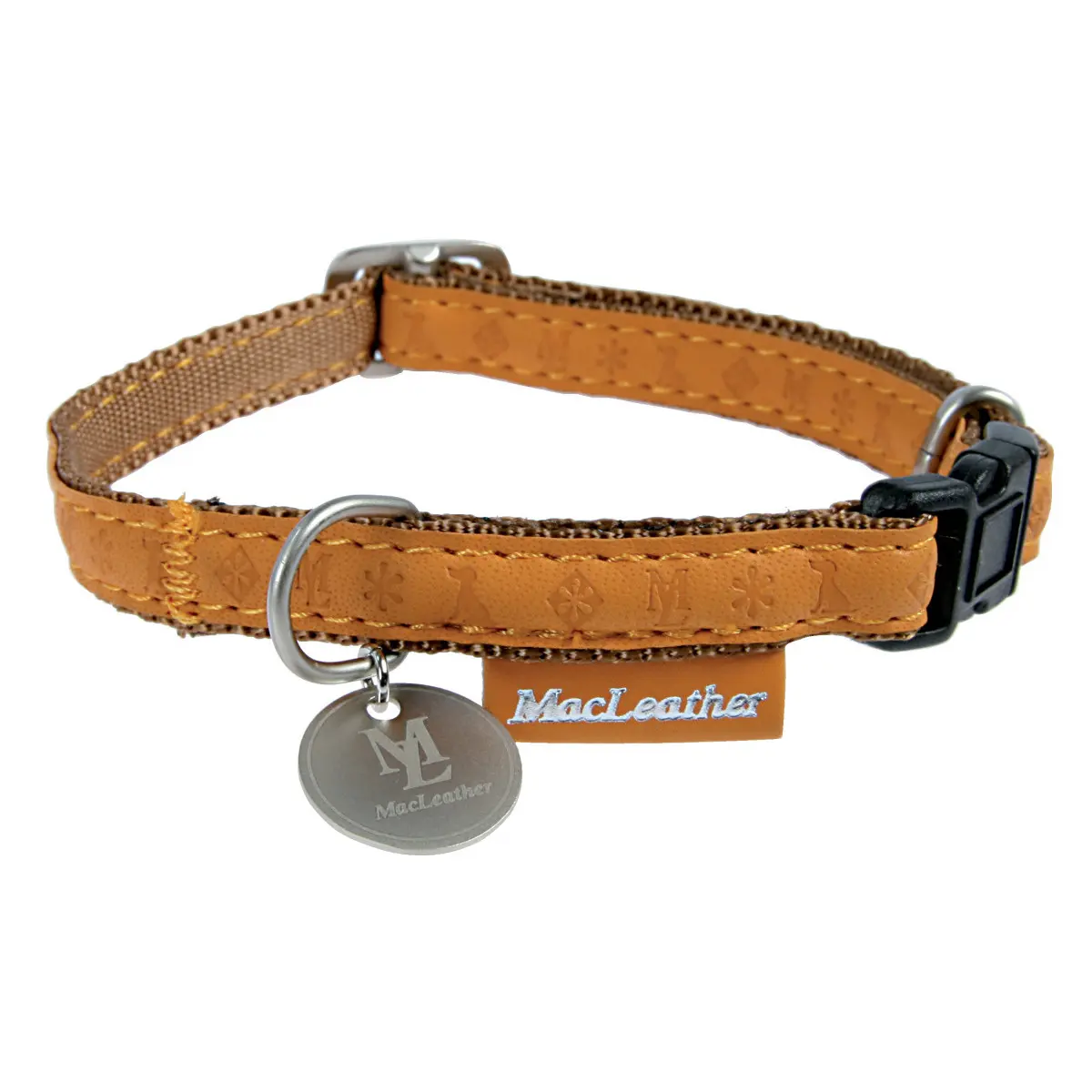 Zolux Jaune Adjustable Dog Collar Mac Leather