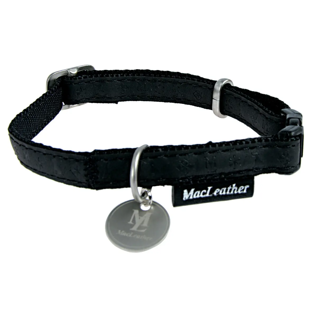 Zolux Noir Adjustable Dog Collar Mac Leather