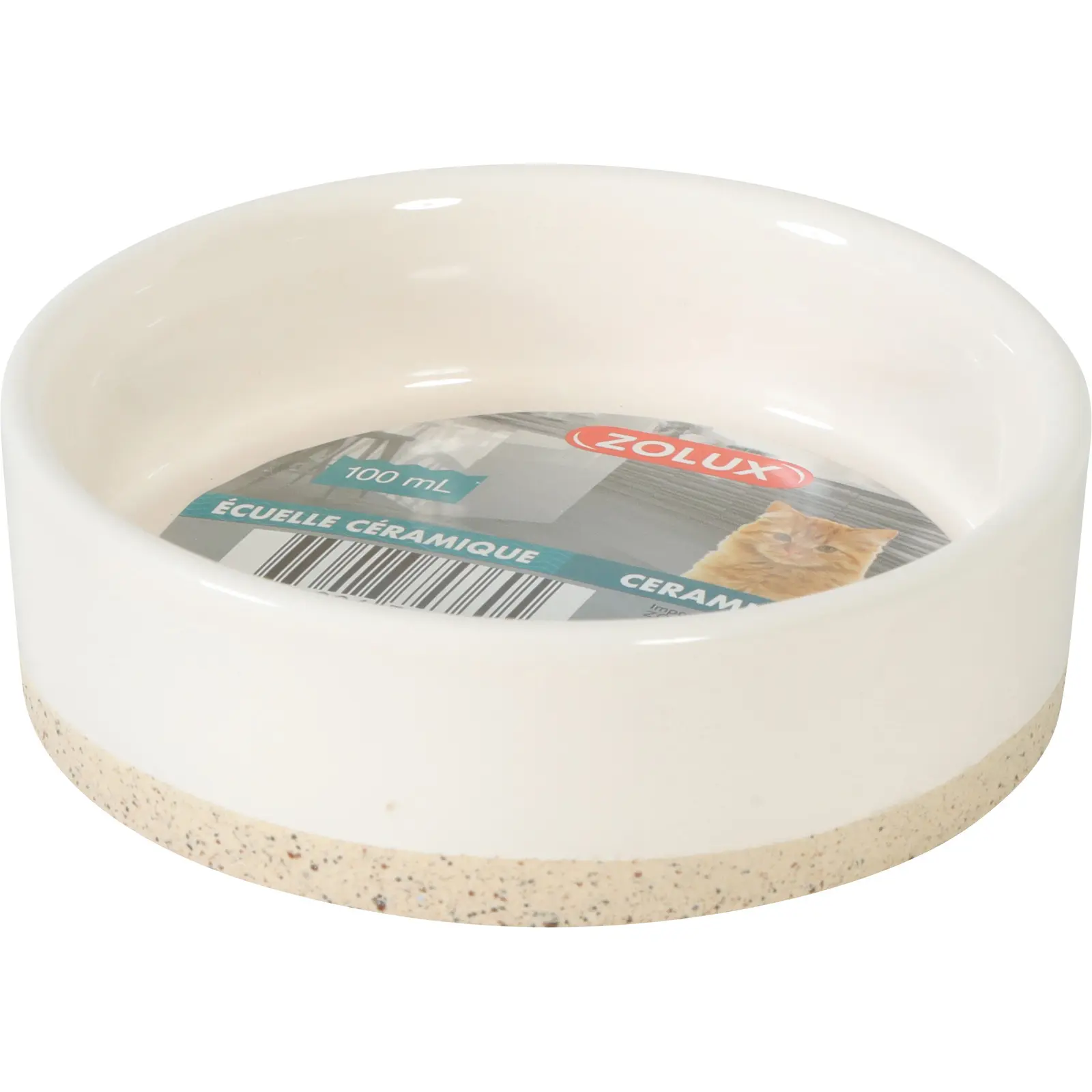 Zolux Beige Stoneware Cat Bowl Olaria