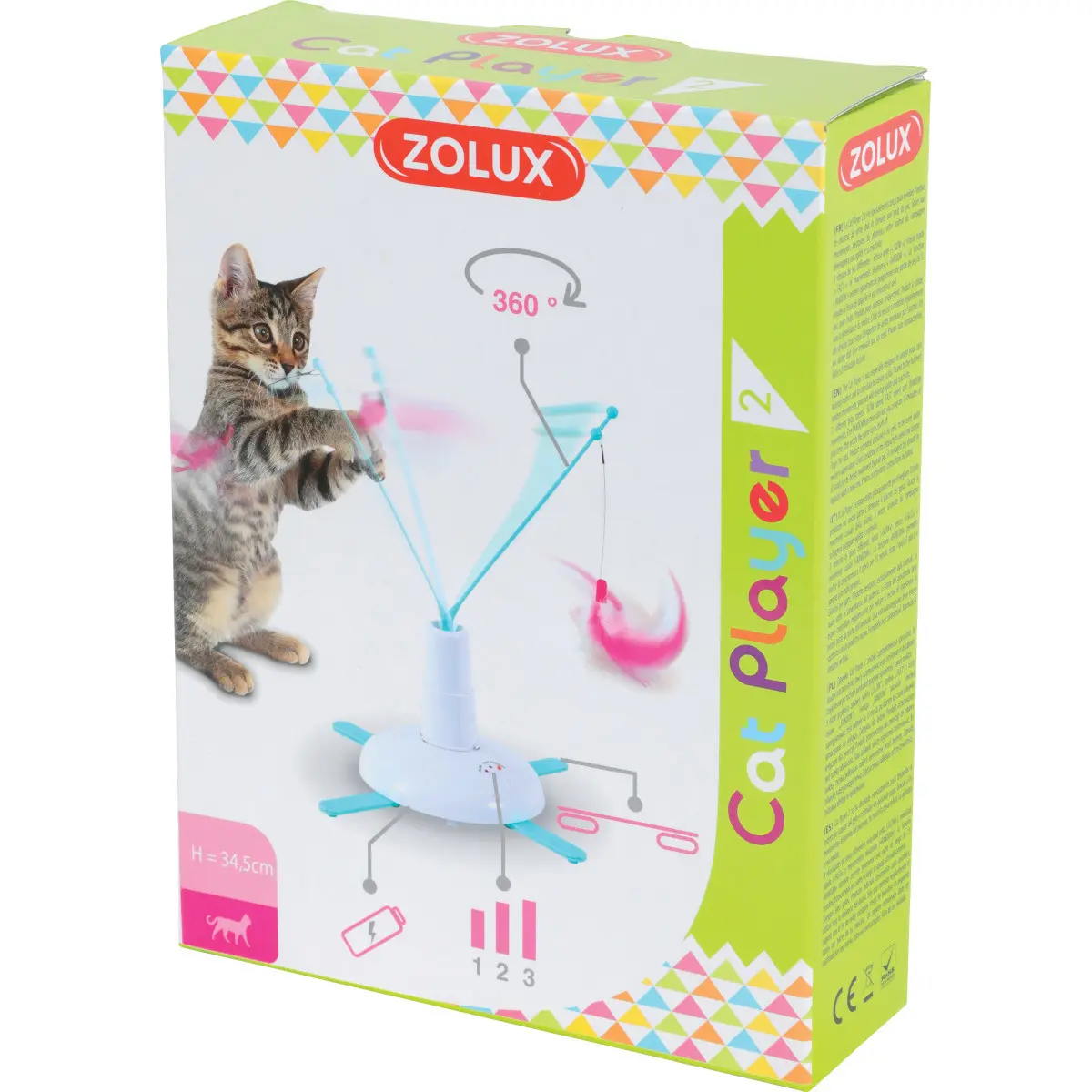 Zolux Bleu Interactive Electronic Toy With Wand For Cats