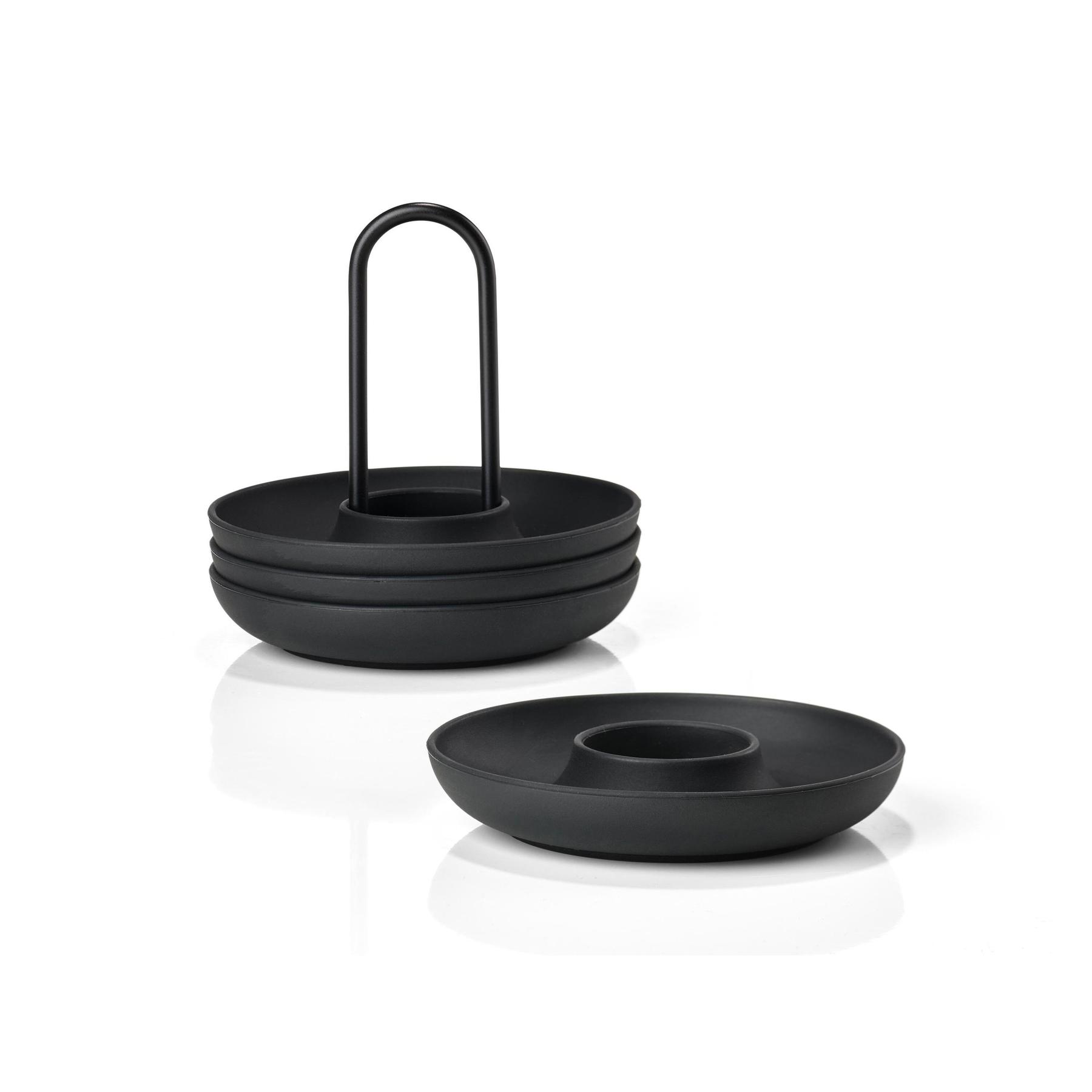 5722003320217 - - Singles Eierbecher mit Halter schwarz (4er-Set)