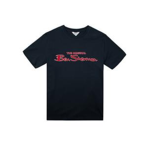 0065092-025-t-shirt-ben-sherman-signature-flock-dunkelblau