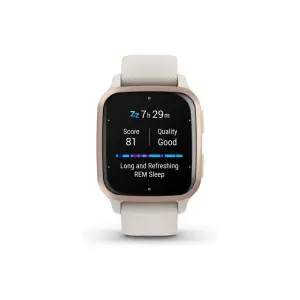 Smartwatch z silikonowym paskiem w kolorze ivory Garmin Venu Sq 2 Music Edition 41 mm image-4
