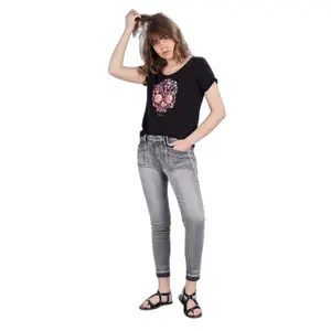 T-shirt femme Deeluxe floriskull image-0