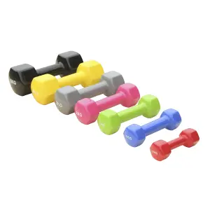 Pair of vinyl dumbbells 5kg Sporti