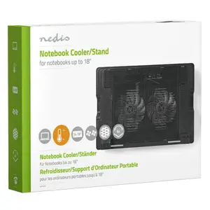 18"-os laptop hűtő 2 USB ventilátorral Nedis
